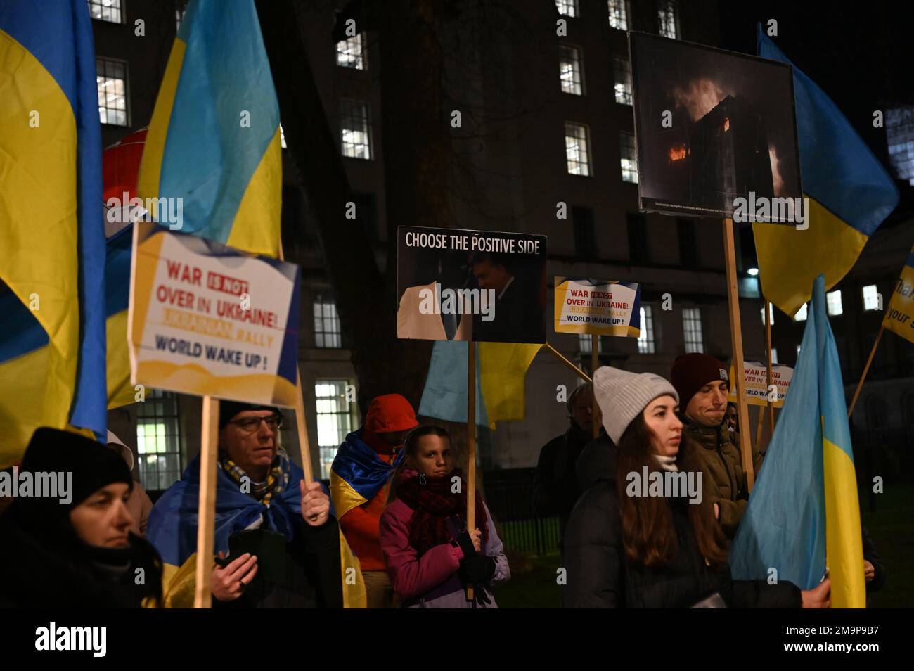 Downing Street, London, Großbritannien, 18. Januar 2023: Die ukrainische Gemeinschaft ruft Hilfe für die Ukraine auf, wie Sie es versprechen. Die Ukrainer sind dankbar für die Unterstützung Polens und des Vereinigten Königreichs. Kredit: Siehe Li/Picture Capital/Alamy Live News Stockfoto
