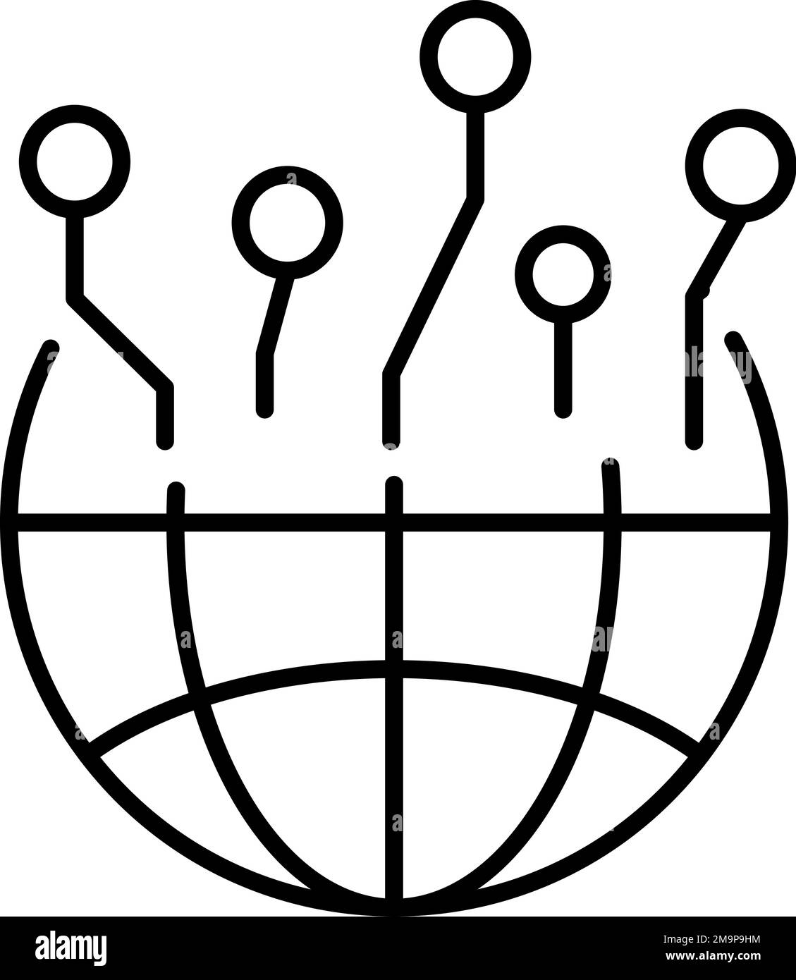 Künstliches Vektorsymbol für Verbindung und Intelligenz auf transparentem Hintergrund. Umriss künstliches, Verbinden, Intelligenzvektorsymbol Stock Vektor