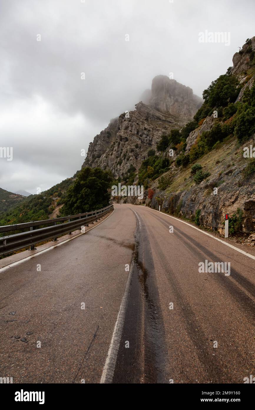 Scenic Highway, Orientale Sarda, in der Berglandschaft. Stockfoto