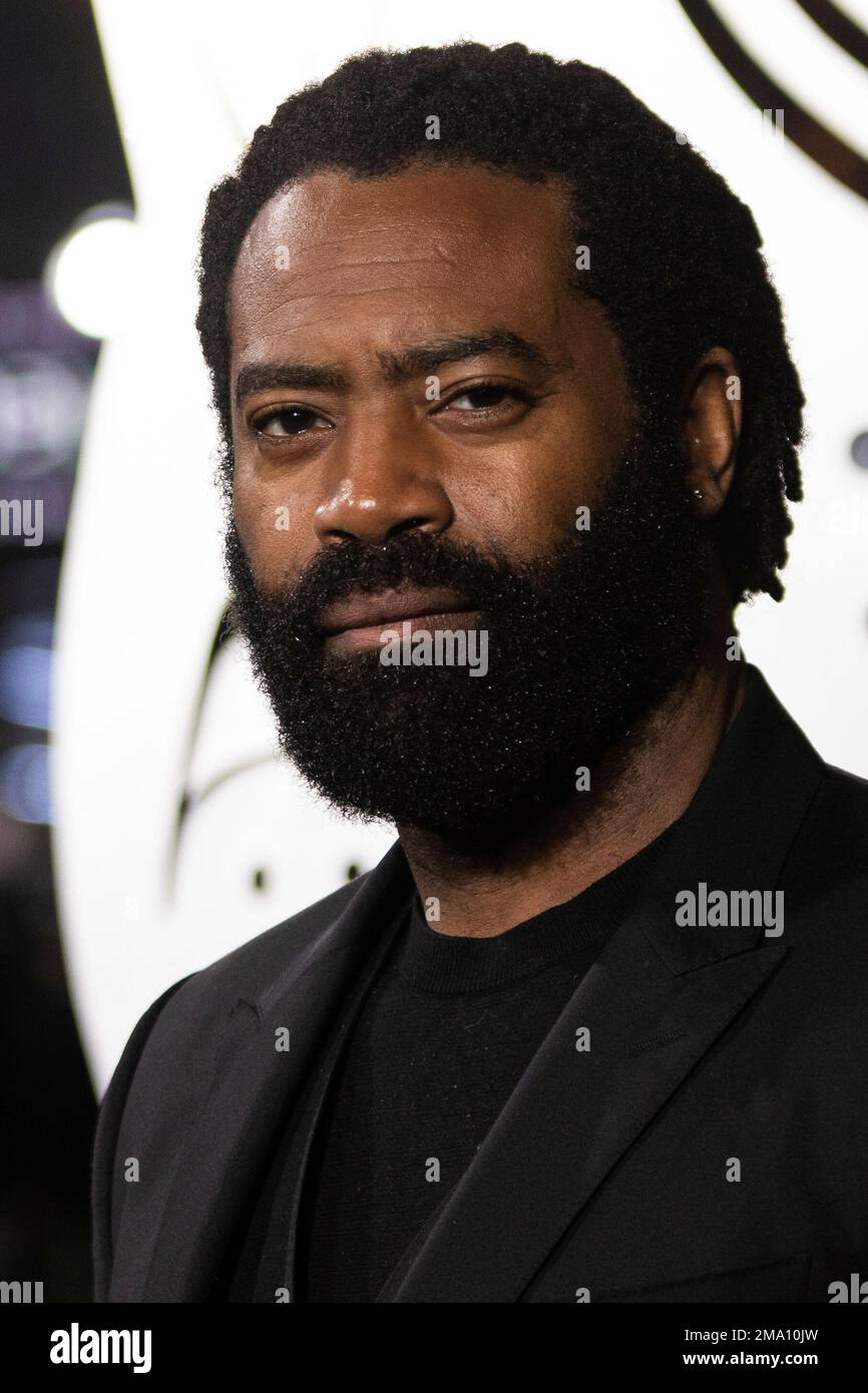 Nicholas Pinnock poses for photographers upon arrival for the premiere