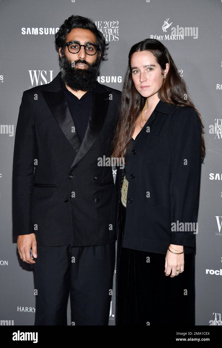 Aaron Aujla, left, and Emily Adams Bode attend the WSJ. Magazine 2022 ...