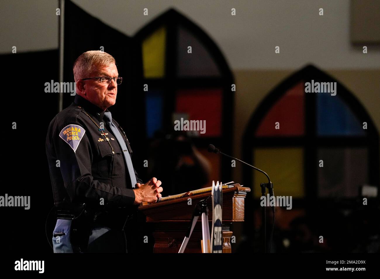 Indiana State Police Superintendent Doug Carter Announces During A News ...