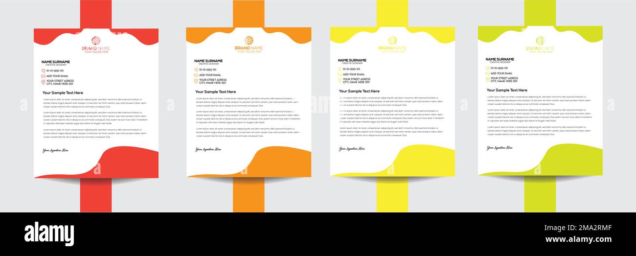 Kreative und saubere Briefbögen im Geschäftsstil für Ihr Projektdesign. Druckbereit mit Vektor und Illustration Stock Vektor