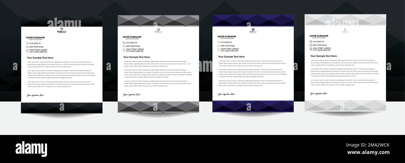 Kreative und saubere Briefbögen im Geschäftsstil für Ihr Projektdesign. Druckbereit mit Vektor und Illustration Stock Vektor