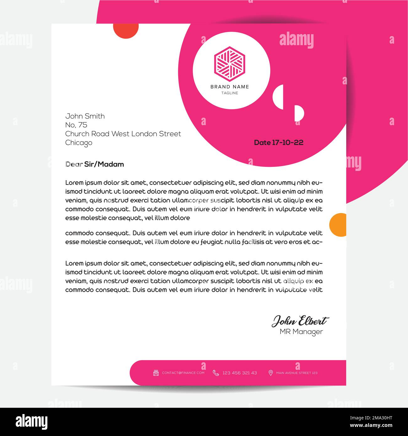 Kreative und saubere Briefbögen im Geschäftsstil für Ihr Projektdesign. Druckbereit mit Vektor und Illustration Stock Vektor