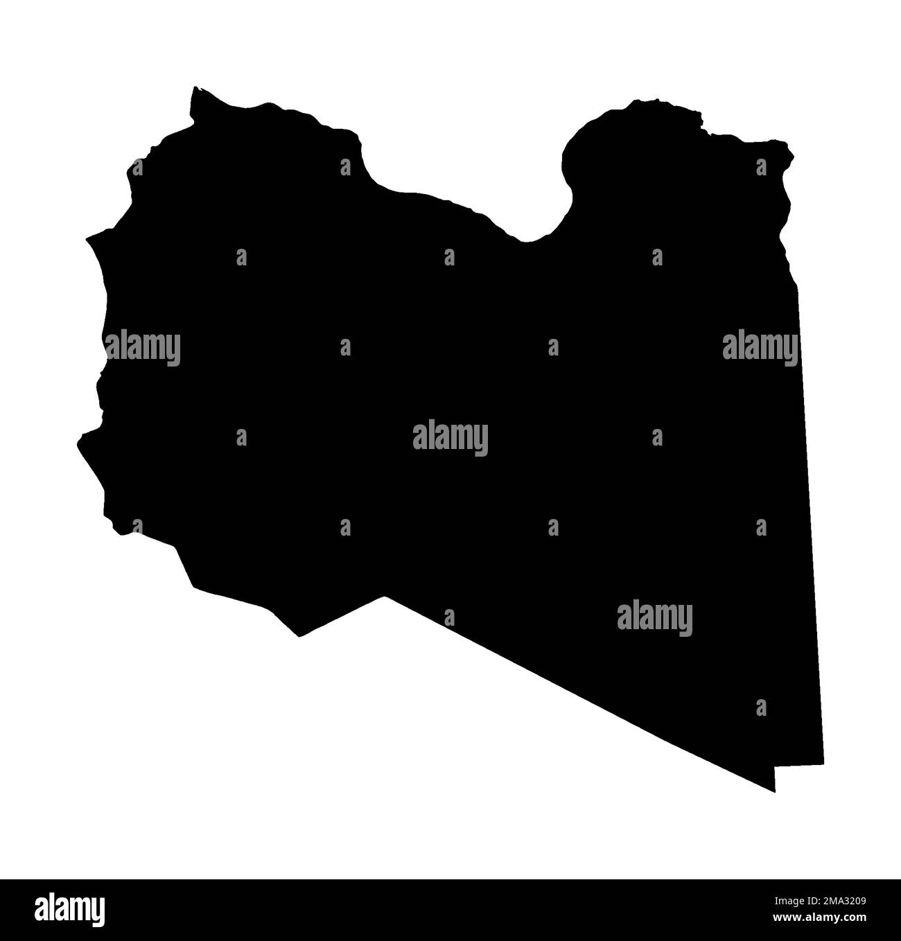Umreißen Sie die Silhouettenkarte des Landes der Arabischen Liga Libyen Stockfoto