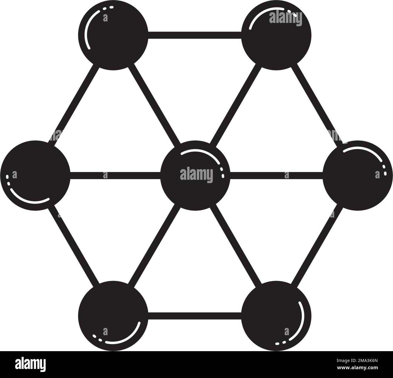 Molekülvektorsymbol .Illustration Vorlage Logo-Design. Stock Vektor