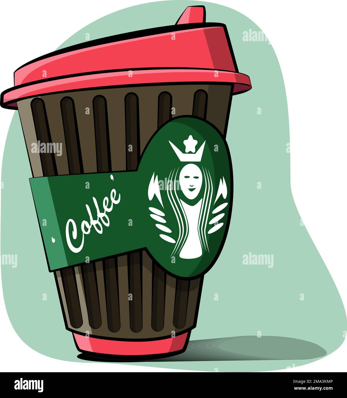 Cartoon-Kaffee für Ihre Werke in Illustration und Vektor Stock Vektor