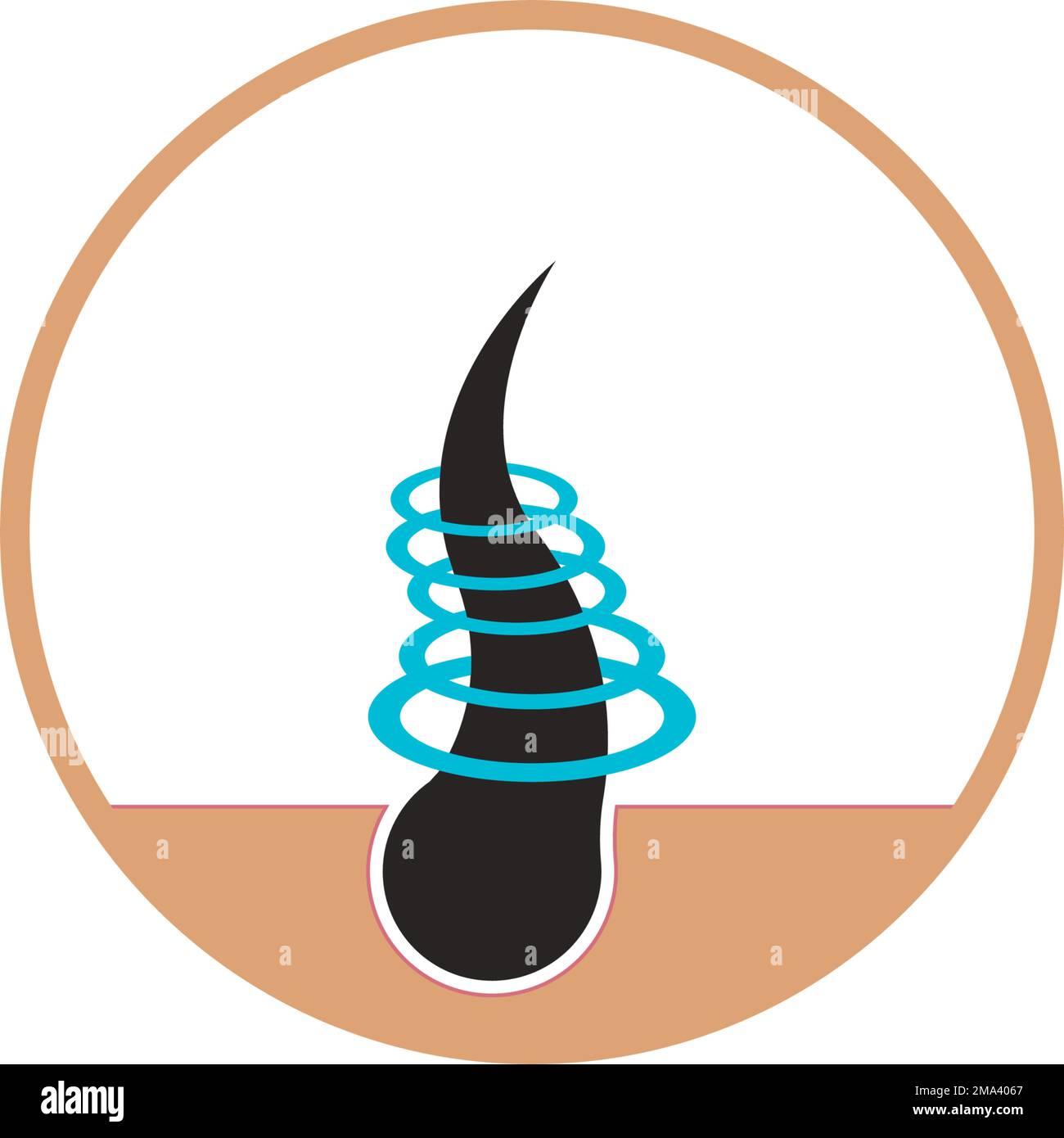 Logo für Haarbehandlung. Konstruktionsvorlage für vektordarstellung. Stock Vektor