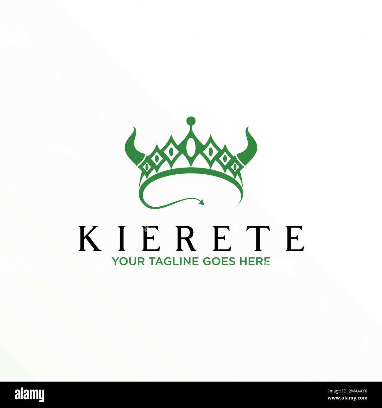 Einzigartiges Bildsymbol mit Krone, Horn und Pfeil am Schwanz Logo abstraktes Konzept als Symbol für Größe oder Königreich Stock Vektor