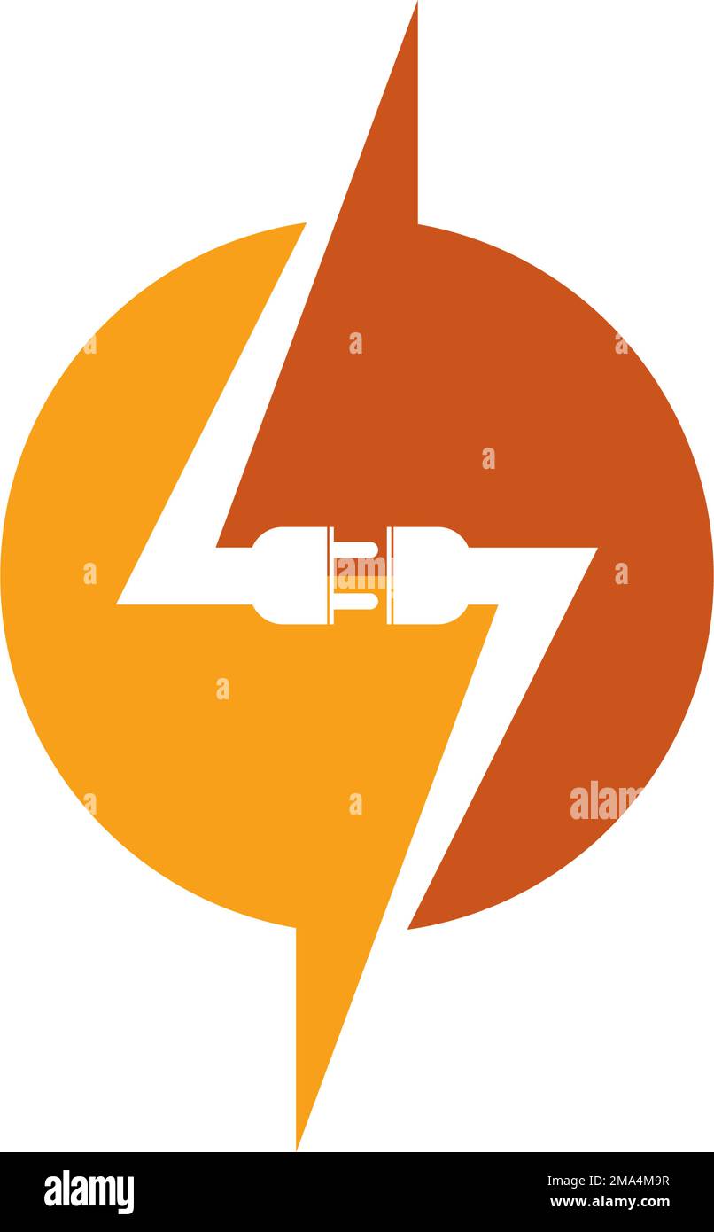 Hintergrund des Logos des elektrischen Steckers, Entwurf einer Vektorvorlage Stock Vektor