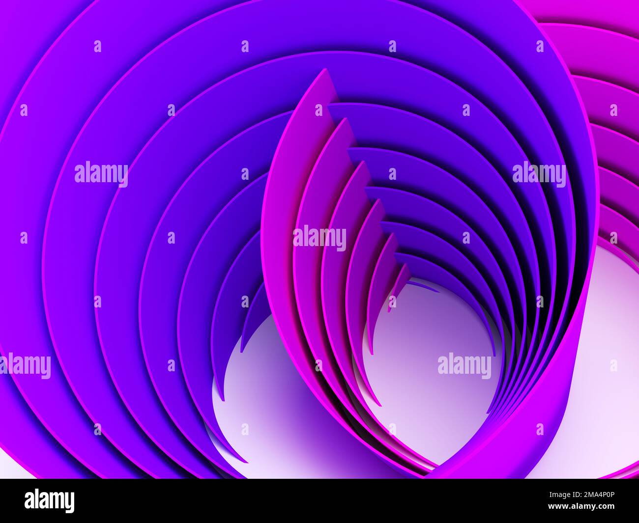 Abstrakter digitaler Grafikhintergrund, sich überschneidende, leuchtende Neonfarben. 3D-Rendering-Abbildung Stockfoto