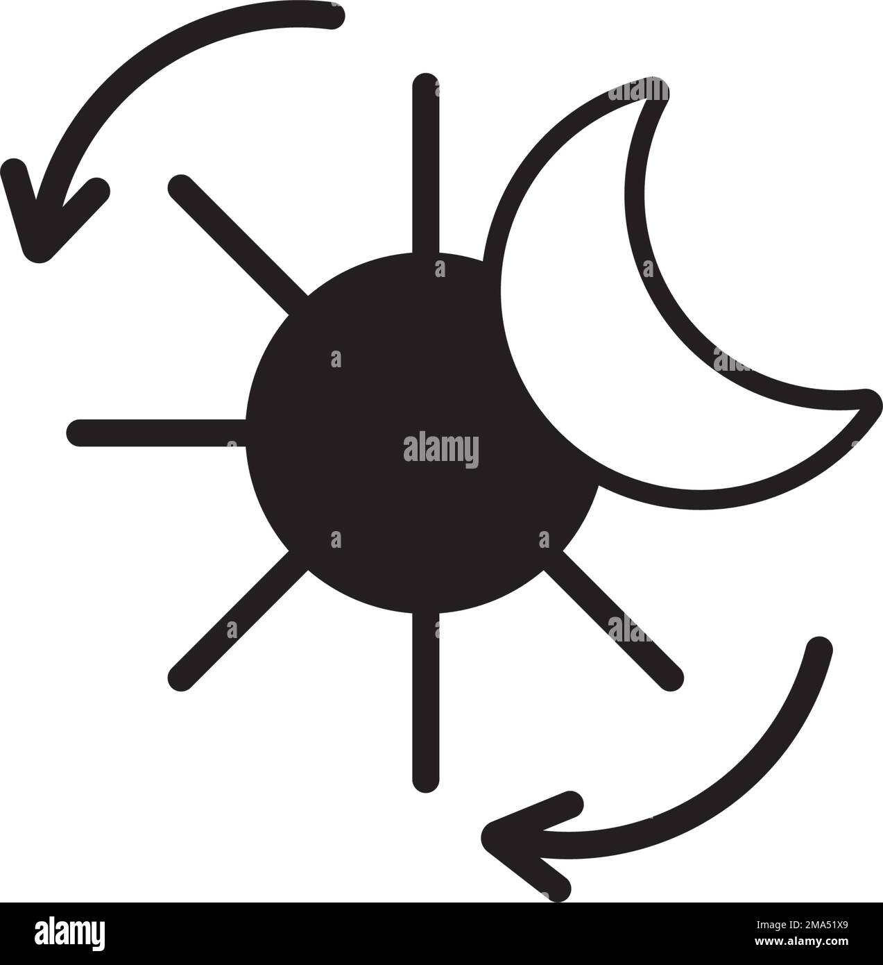 Symbol für die Sonnenwende Vektordarstellung Symboldesign Stock Vektor