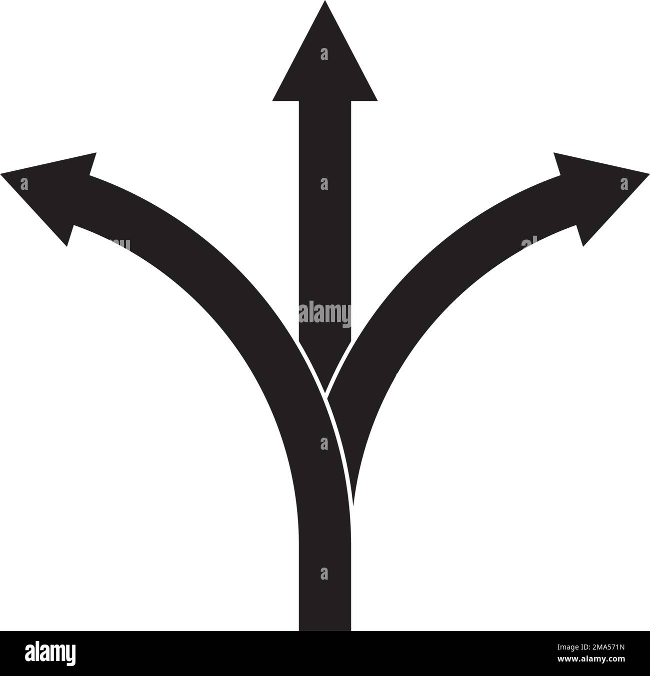 Gabel auf der Straße Symbol Vektordarstellung Symboldesign Stock Vektor
