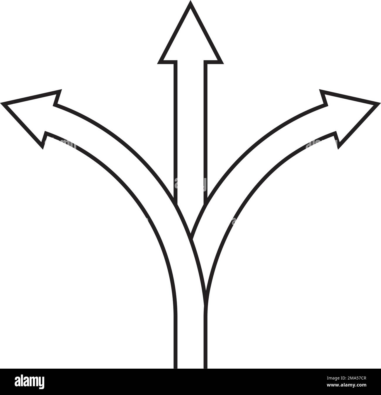 Gabel auf der Straße Symbol Vektordarstellung Symboldesign Stock Vektor