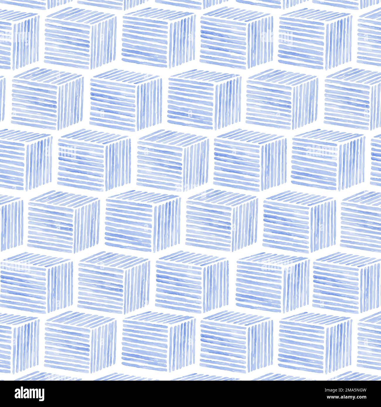 Aquarell Cubic nahtlos gemusterten Hintergrund Vektor Stock Vektor
