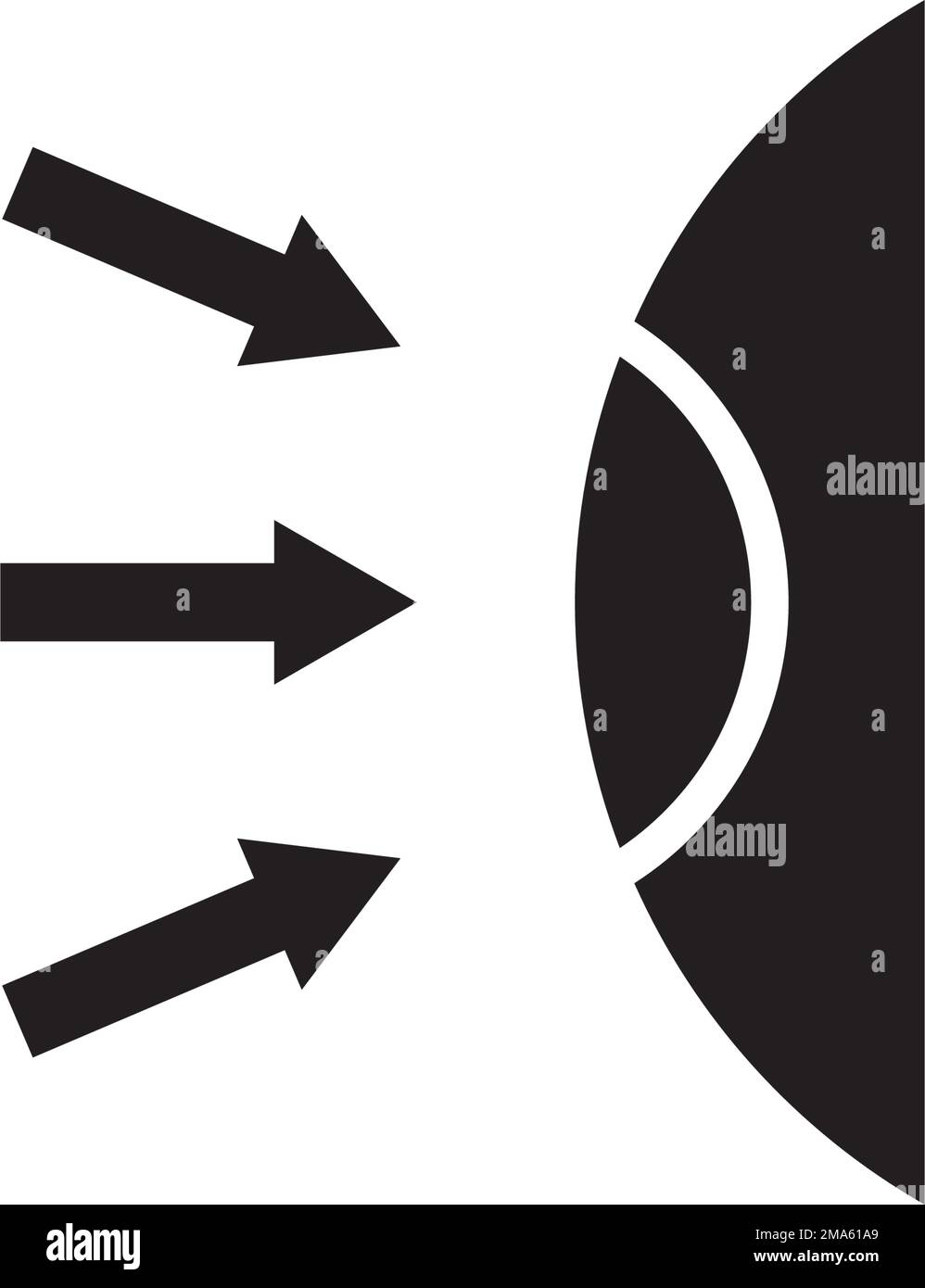 Darstellung des Einflusses der Strahlung auf das Auge, Vektorsymbol-Design Stock Vektor