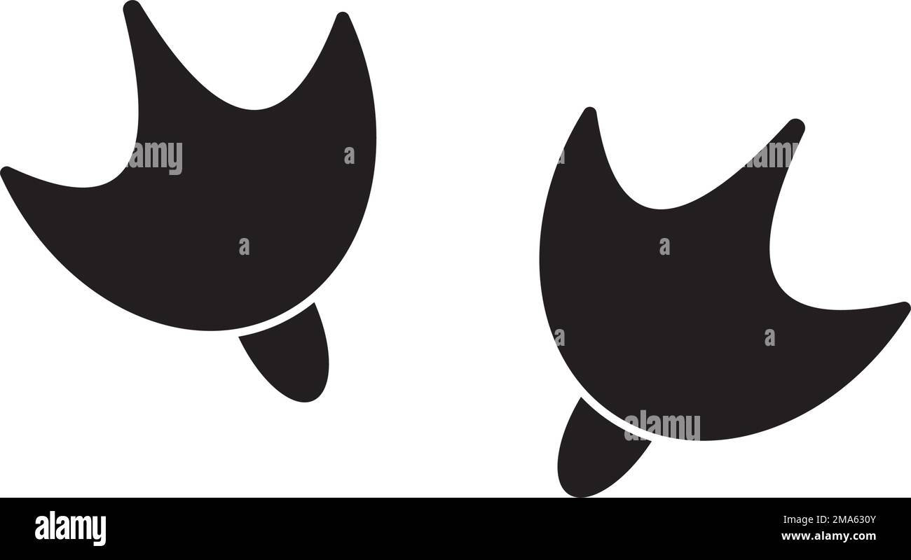 Tierabdruck, Entenpfote, Gänsehaut. Entwurf einer Vorlage für die Darstellung des Flachvektorsymbols Stock Vektor