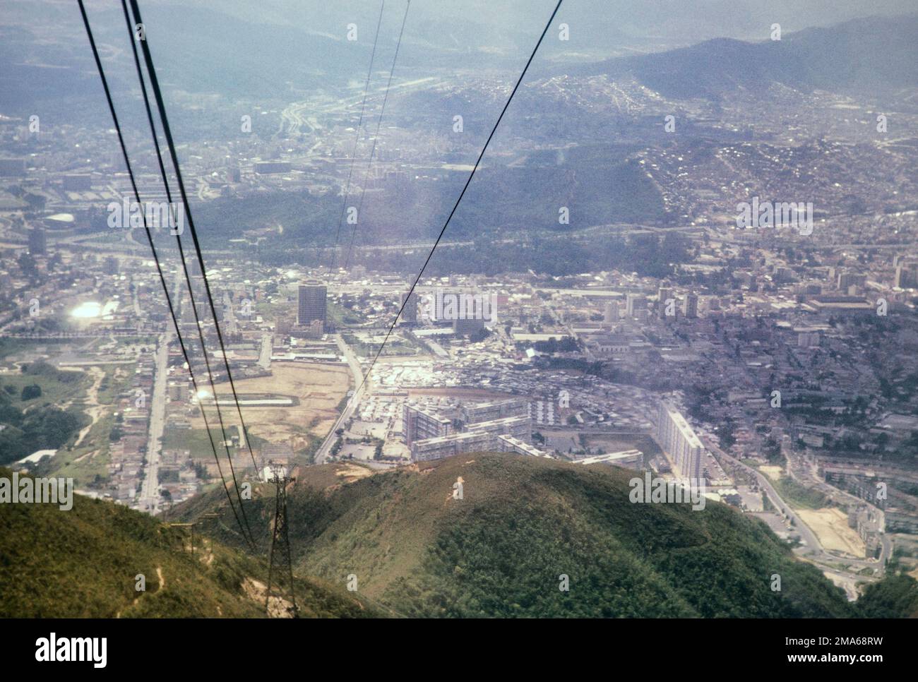 Blick auf die Stadt von Teleferico, Caracas, Venezuela, Südamerika 1963 Stockfoto