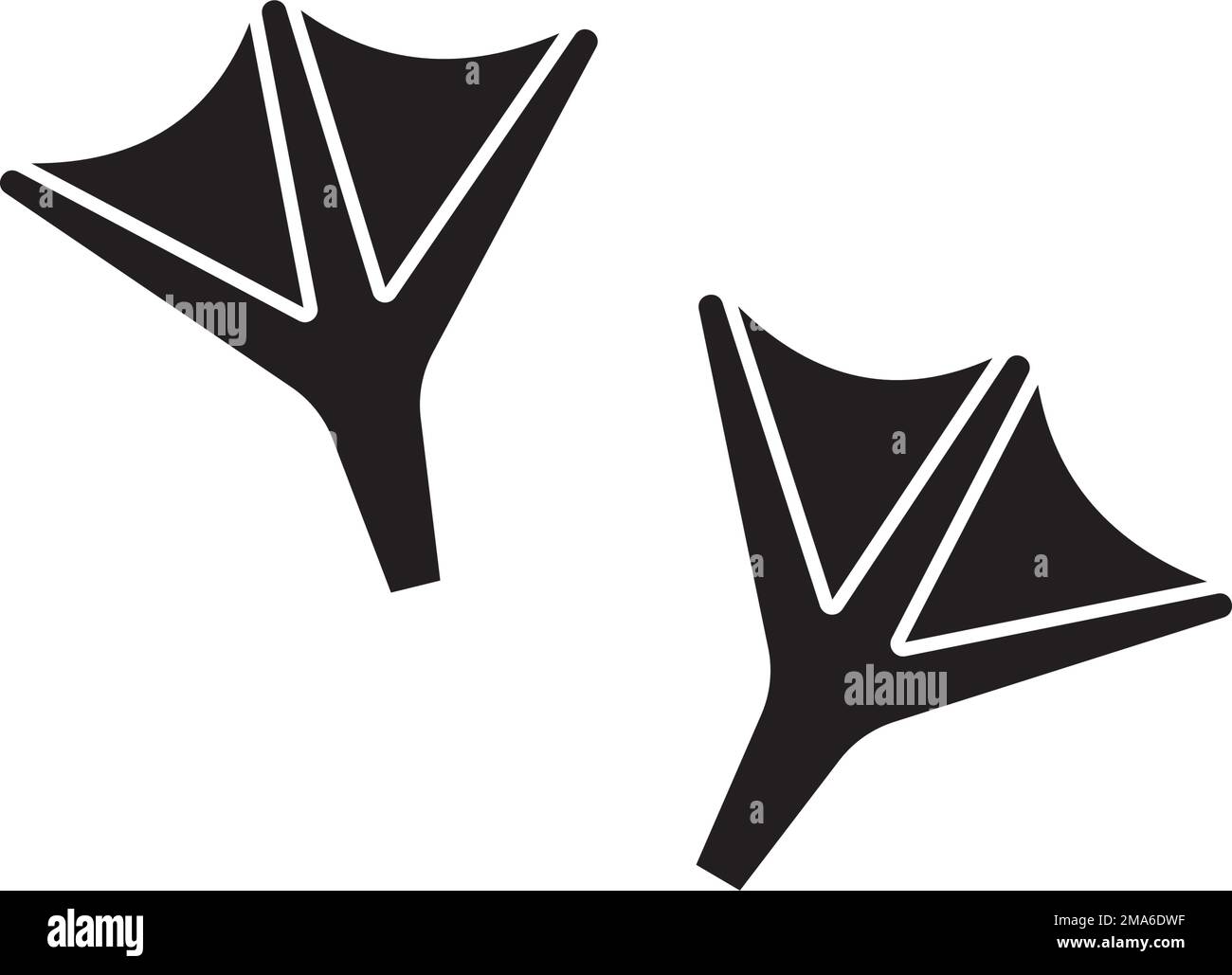 Tierabdruck, Entenpfote, Gänsehaut. Entwurf einer Vorlage für die Darstellung des Flachvektorsymbols Stock Vektor