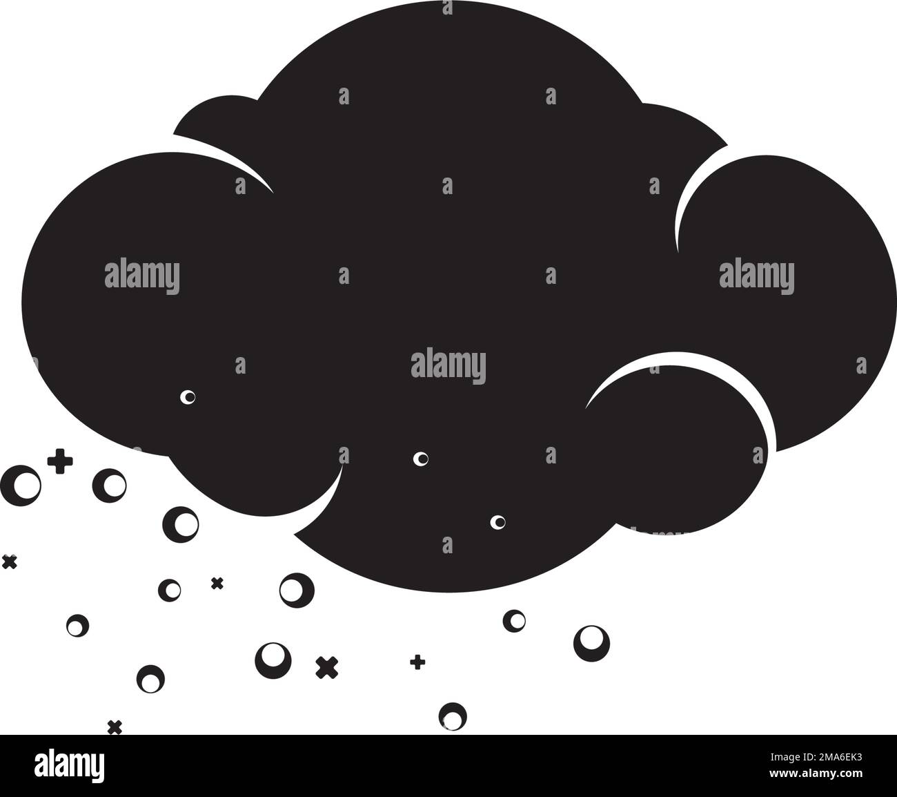 Staubwolken, Verschmutzung, Allergenpartikel. Abbildung Des Symbols „Flachvektor“. Einfaches schwarzes Symbol auf weißem Hintergrund. Stock Vektor