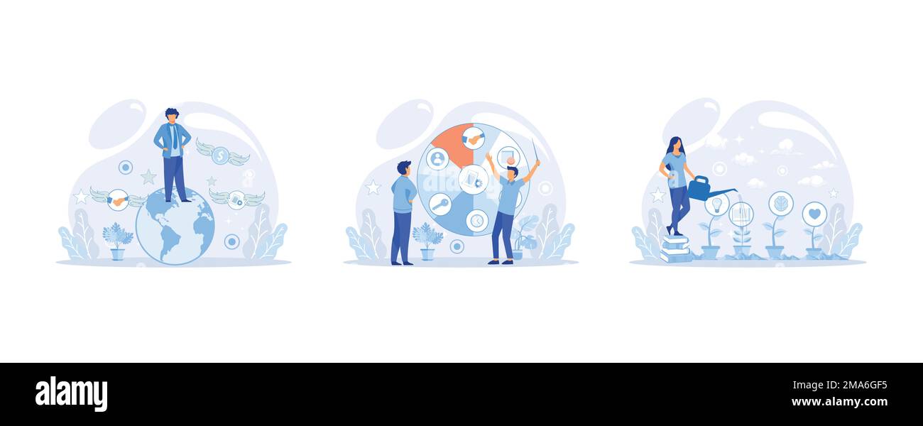 Hilfe bei der beruflichen Entwicklung. Schulungsprogramm für qualifizierte Mitarbeiter. Lernen für Softwareentwicklung und -Wachstum. Agiles Projektmanagement DevOps t Stock Vektor