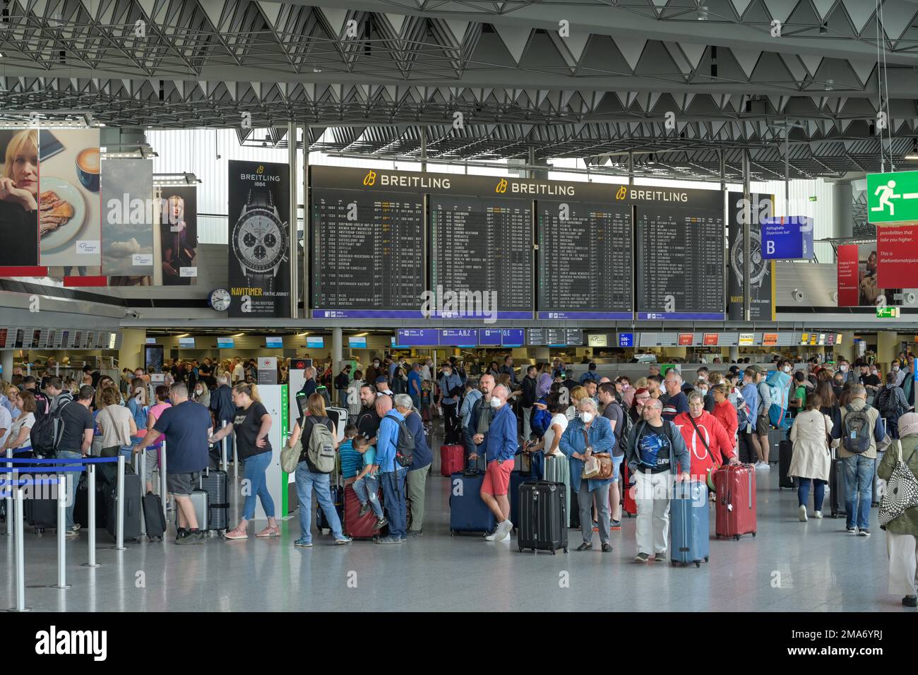 Abflüge, Passagiere, Terminal 1, Flughafen, Frankfurt am Main, Hessen ...