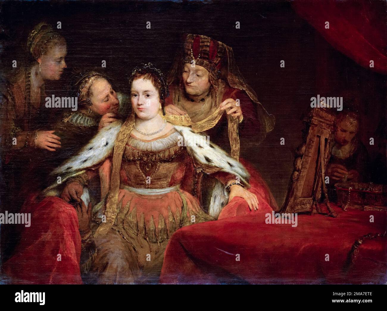 Aert de Gelder, Esther's Toilette (Esther kann dekoriert werden), Ölgemälde auf Leinwand, ca. 1685 Stockfoto