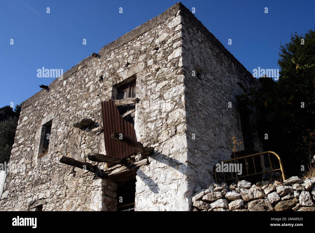 Griechenland, Dodekanes, Rhodos Island_Platanias traditionelles Dorf Stockfoto