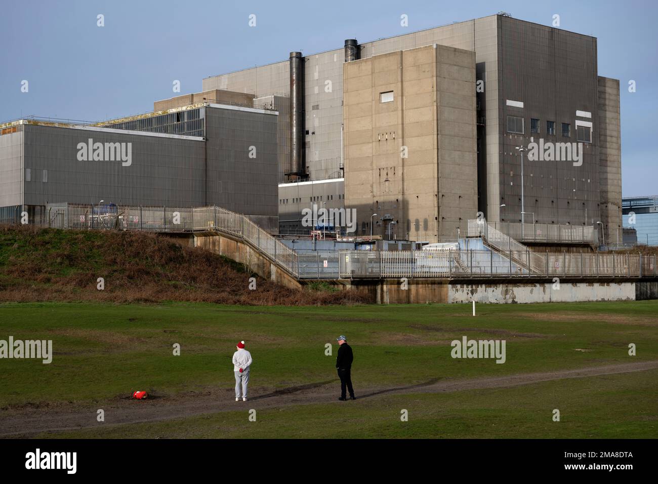 Wassereinlassstruktur für das Kernkraftwerk Sizewell Suffolk England Stockfoto