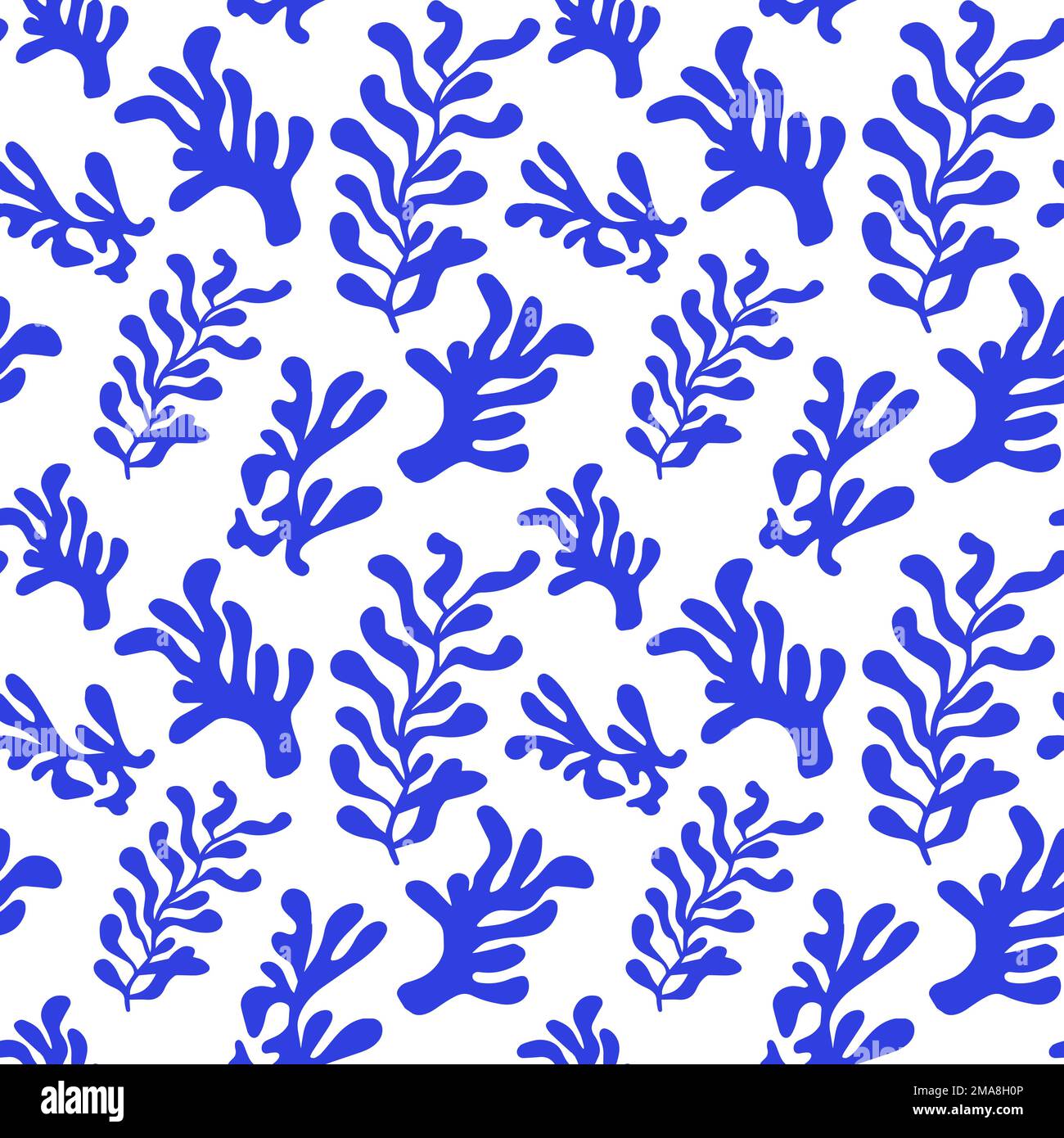 Abstrakte Leaf-Ausschnitte Formen nahtloses Muster. Matisse-Style Stock Vektor