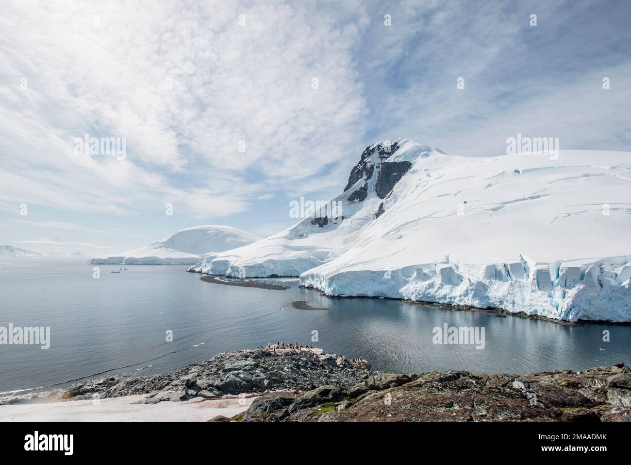 Palava Point, antarktische Halbinsel an einem hellen und heißen Sommertag Stockfoto