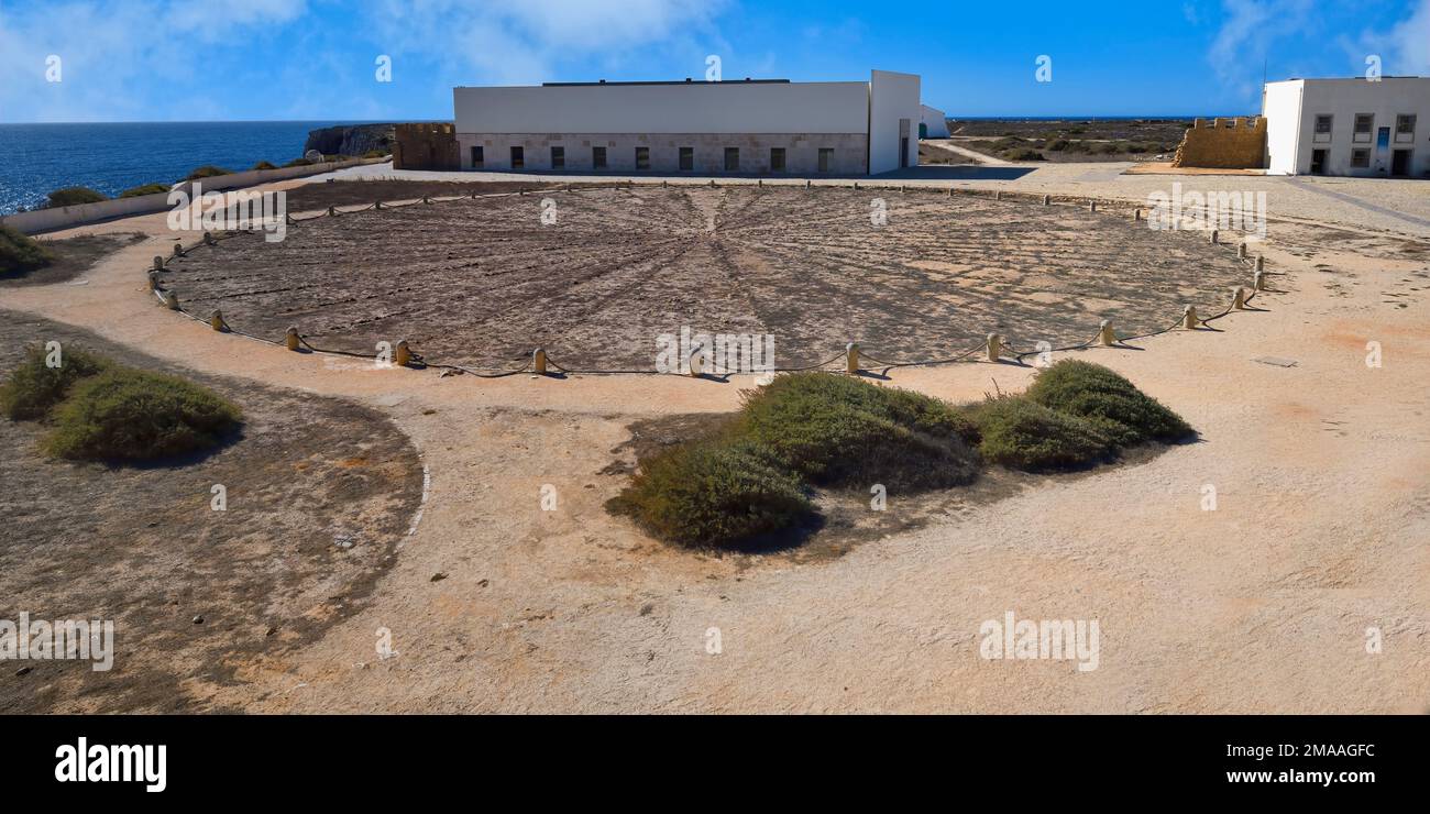 Rose der Winde, Festung Sagres, Sagres, Vila do Bispo, Faro Bezirk, Algarve, Portugal Stockfoto