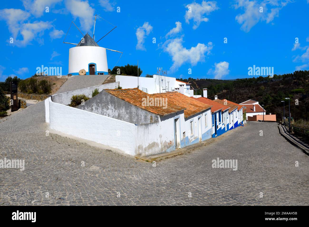 Odeceixe Windmühle, Odeceixe, Aljezur, Faro Bezirk, Algarve, Portugal Stockfoto