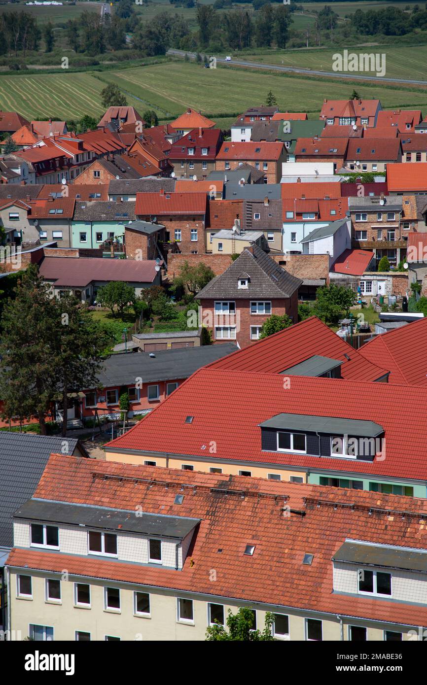 03.06.2016, Deutschland, Mecklenburg-Vorpommern, Malchin - Blick von St. Johanniskirche Malchin in die Provinzstadt. 00A160603D013CAROEX.JPG [MO Stockfoto