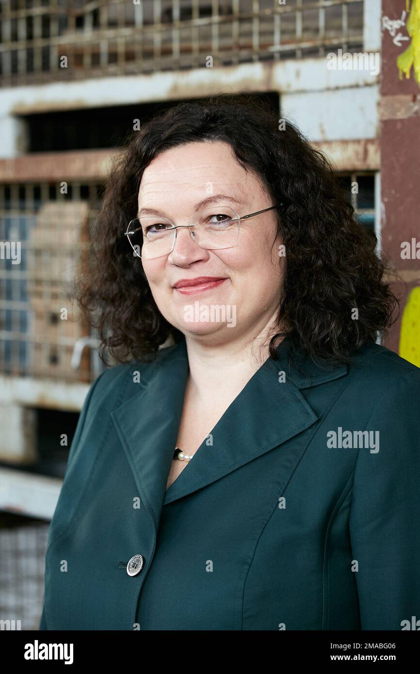 11.10.2022, Deutschland, Berlin, Berlin - Andrea Nahles, Vorsitzende des Vorstands der Bundesagentur für Arbeit, bei einer Veranstaltung zum Thema m Stockfoto