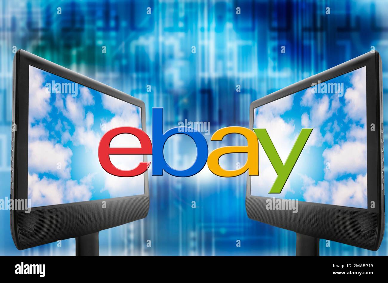 EBay-Logo und Konzept für den Online-Kauf und -Verkauf auf der Plattform Stockfoto