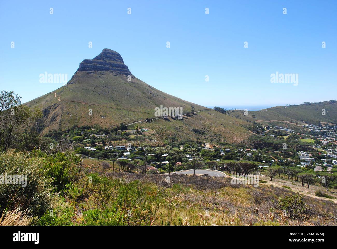 Malerischer Blick auf den Tafelberg und Kapstadt Stockfoto