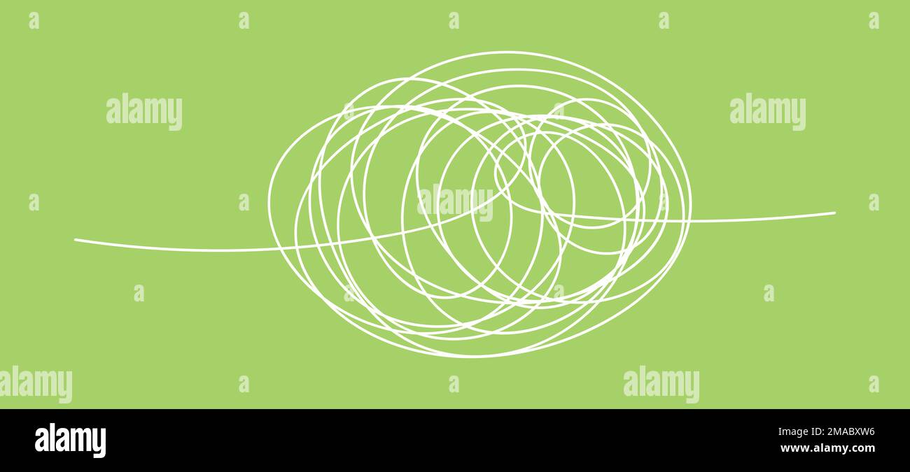 Die schrille Chaos-Linie. Abstraktes zufälliges Labyrinth im Doodle-Stil. Handzeichnung einer Klammerspalte. Durchgehende Linie.Vektor isolierte Darstellung Stock Vektor