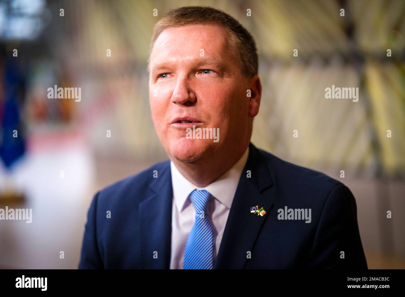 Nicolas Landemard / Le Pictorium - Sitzung der Eurogruppe in Brüssel - 16./01/2023. Juni - Belgien / Brüssel / Brüssel - die Finanzminister der 27 Länder trafen sich heute in der belgischen Hauptstadt. Stockfoto