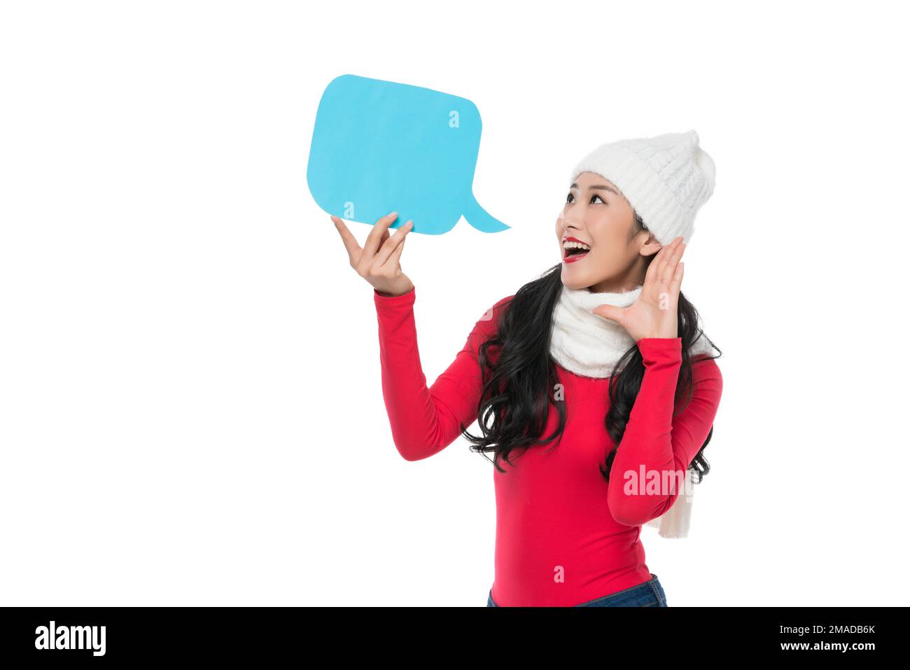 Die junge Frau mit einer Ikone Stockfoto