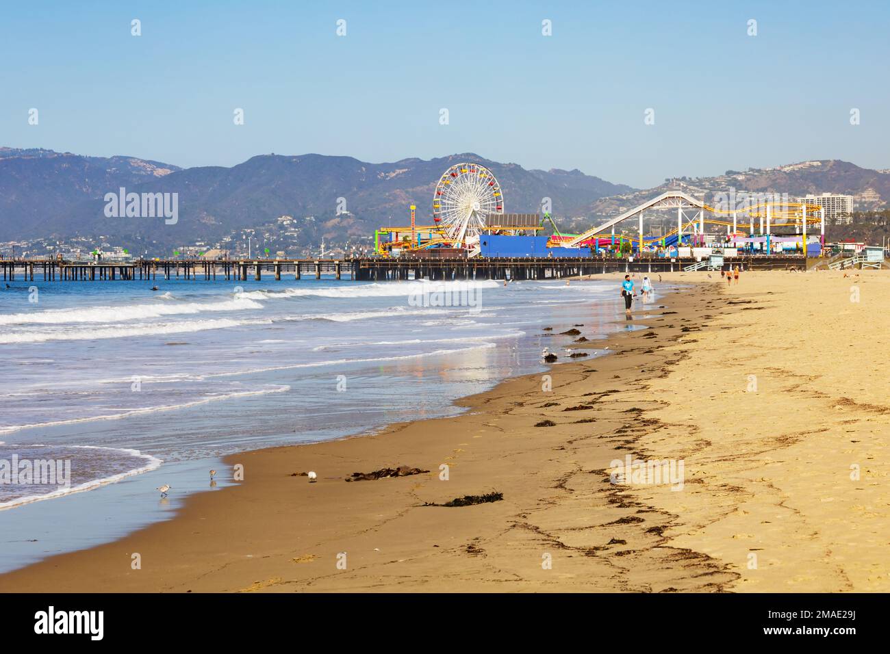 Der Strand- und Vergnügungspark-Pier, Santa Monica, Kalifornien, USA Stockfoto