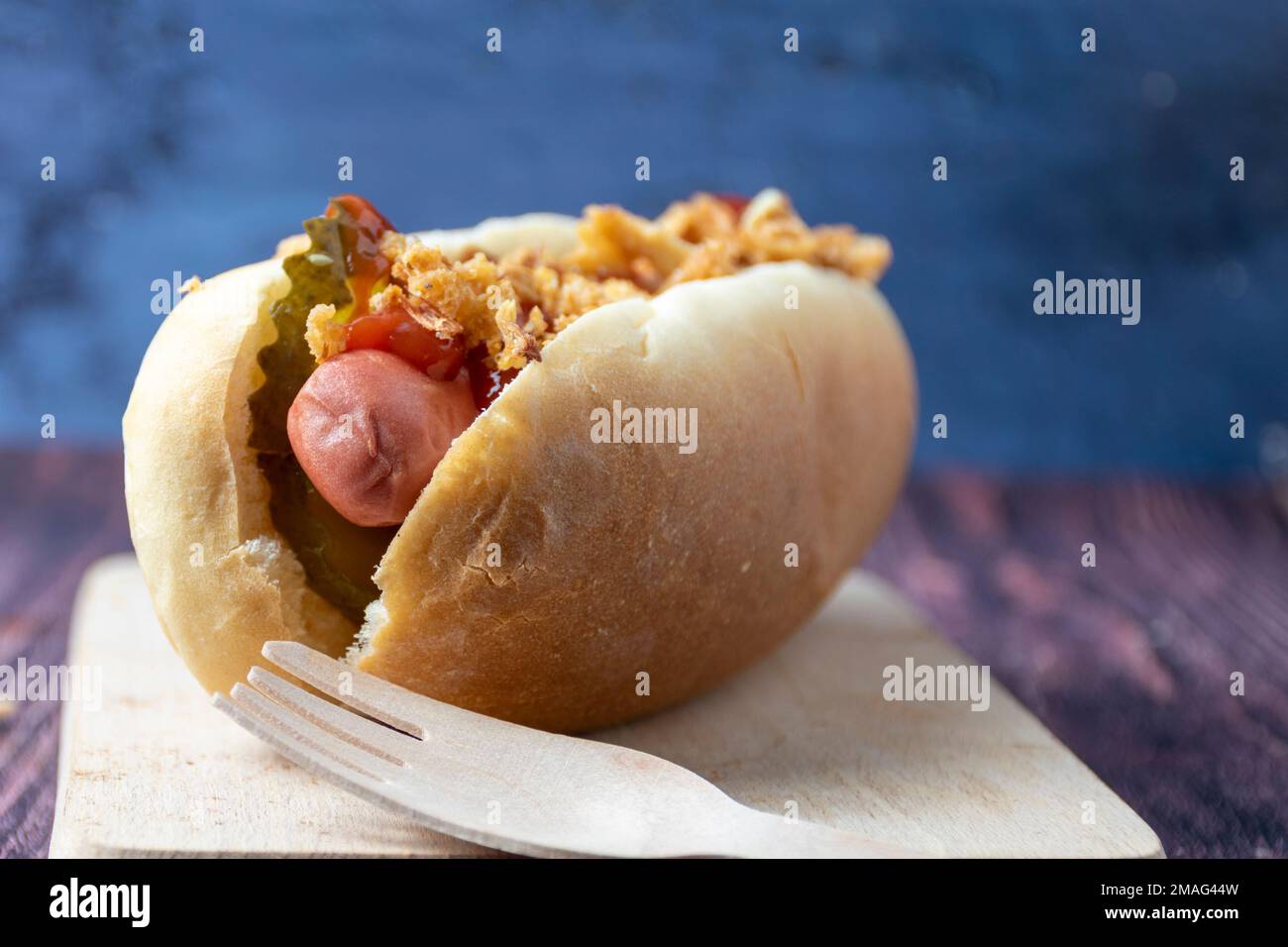 Hot-Dog-Nahaufnahme Stockfoto