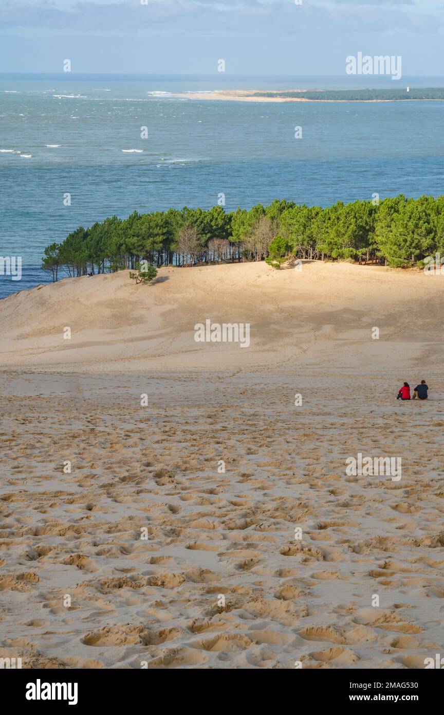 Die Düne du Pilat (auch: pyla) ist Europas höchste Sanddüne und ein großartiger Ort de France Stockfoto