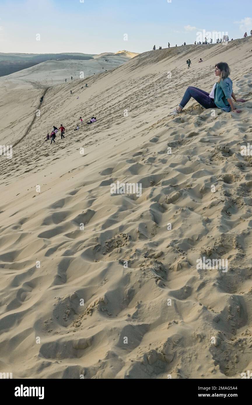 Die Düne du Pilat (auch: pyla) ist Europas höchste Sanddüne und ein großartiger Ort de France Stockfoto