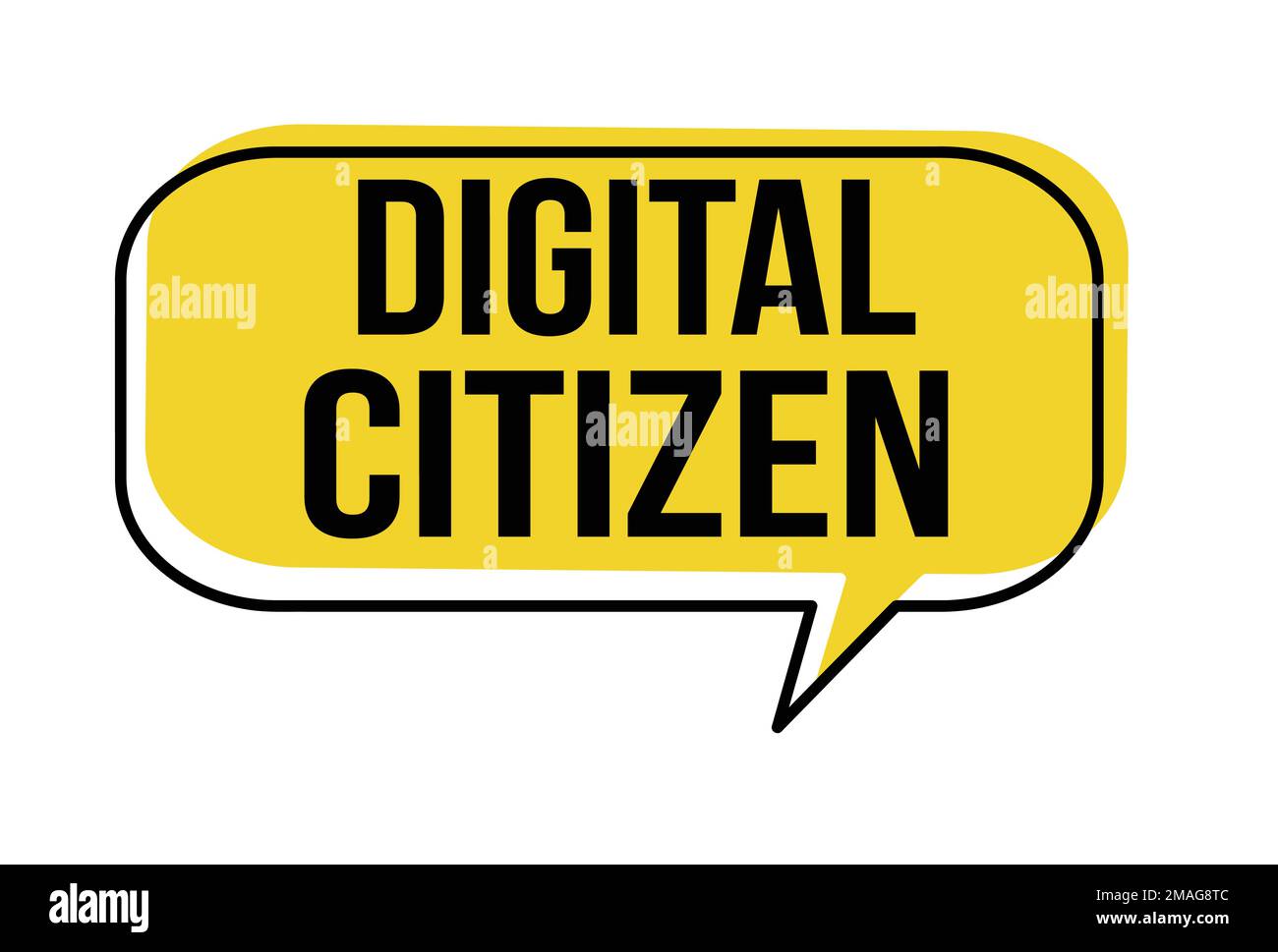Sprechblase für digitale Bürger auf weißem Hintergrund, Vektordarstellung Stock Vektor