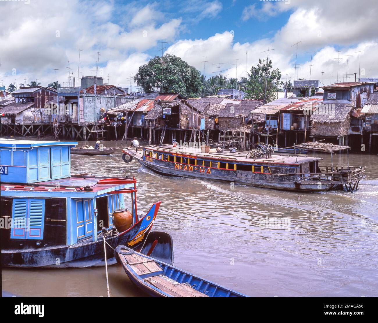 Phu Vang zu My Tho Fähre, My Tho, Mekong Delta, Sozialistische Republik Vietnam Stockfoto