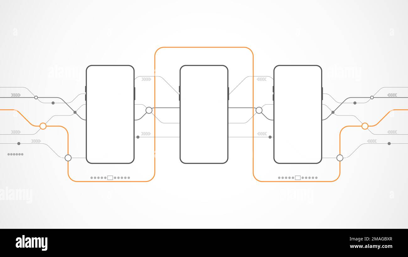 Abstrakt zur Hintergrundtechnologie mit weißem grauem Kreis. Technologie mit digitaler Linienfarbe Grau, Orange, Punkt, Hi-Tech, Vektor. Circle Technology für Web Stock Vektor