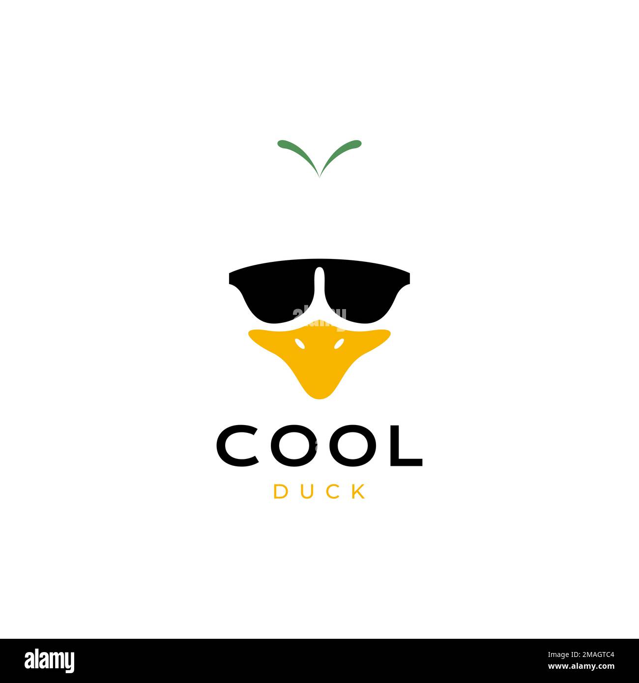 Entenschnabel im Gesicht mit Sonnenbrille Cooles Maskottchen Cartoon Logo Vorlage zur Illustration von Vektorsymbolen Stock Vektor