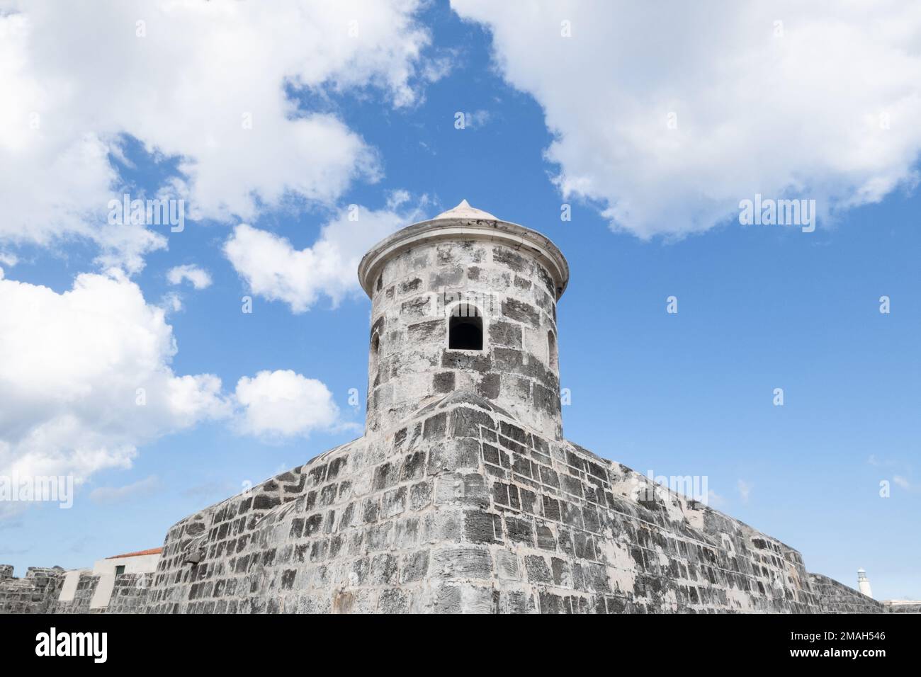 Detail von Castillo de San Salvador de la Punta, Havanna, Kuba Stockfoto